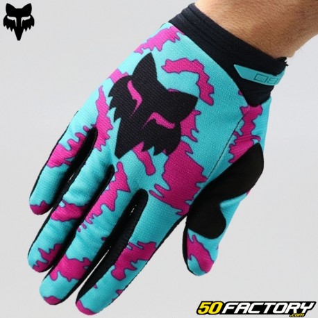 Gloves cross Fox Racing 180 turquoise Nuklr