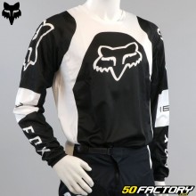 camisa infantil Fox Racing 180 Lux preto e branco