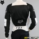 camisa infantil Fox Racing 180 Lux preto e branco