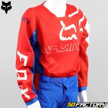 Maillot infantil Fox Racing  XNUMX Skew  azul, blanco y rojo