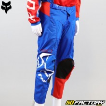 Pantalones para niños Fox Racing 180 Skew azul, blanco y rojo