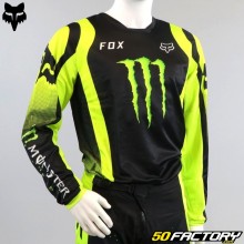 Camisa Fox Racing  XNUMX Monster  preto e amarelo neon