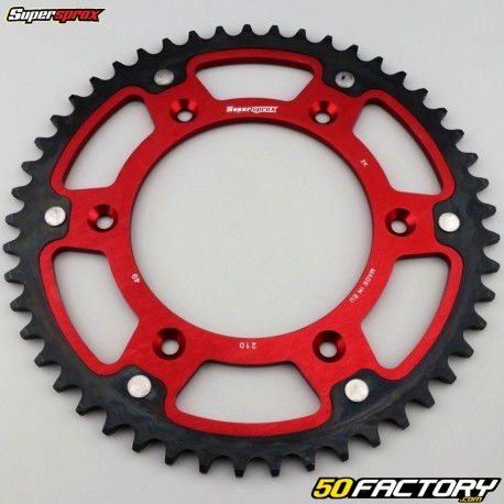 Couronne 49 dents Stealth 520 Honda CR 250, CRF 450... Supersprox rouge