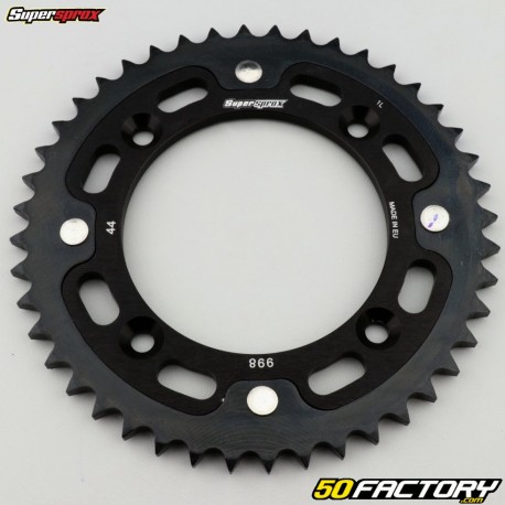 Couronne 44 dents 428 Suzuki RM, Yamaha YZ 80... Supersprox Stealth noire