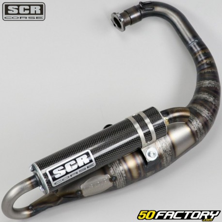 Minarelli vertical exhaust MBK Booster,  Yamaha Bw&#39;s ... 50 2T SCR Corse Hand Made 70 carbon