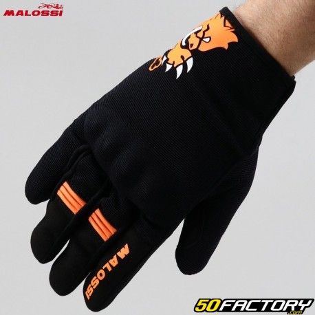 Guantes Malossi M-Gloves CE homologado moto naranja