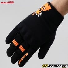 Luvas Malossi M-Gloves aprovado CE pela motocicleta laranja