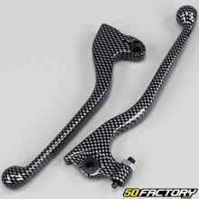 Alavancas de freio dianteiras e embreagem Derbi Senda,  Gilera SMT,  RCR... (2000 - 2010) carbono V1