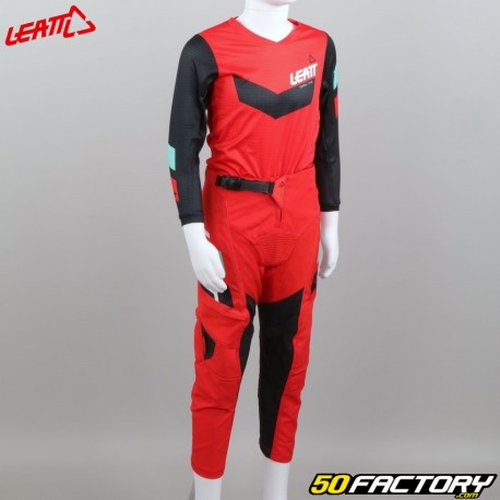 Maillot et pantalon enfant Leatt 3.5 rouges (tenue)