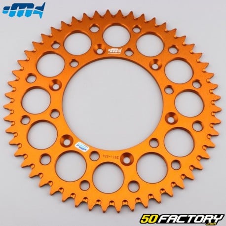 Rear sprocket 52 aluminum teeth 520 Gas Gas EC 250, Husaberg FC 550, KTM EXC 200... Motorcyclecross Marketing (anti-mud) orange