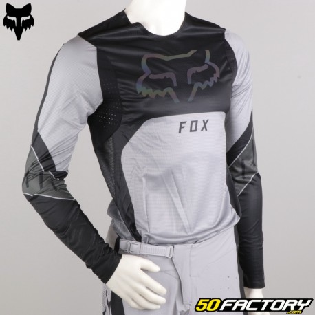 Camisa Fox Racing Flexair Ryaktr preto e cinza