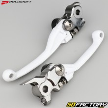 Plastic front brake and clutch levers Husqvarna TC 250 (2017 - 2021), FC 350 (2016 - 2021)... Polisport whites