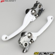 Honda CRF 450 R plastic front brake and clutch levers, RX (Since 2021) Polisport whites