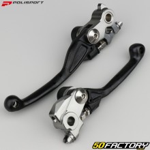 Manetas de embrague y freno delantero de plástico Honda CRF 450 R, RX (Desde 2021) Polisport negro