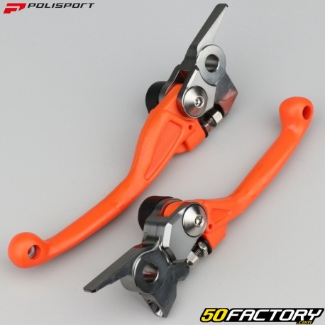 Leviers de frein avant et d'embrayage Gas Gas MC 65, 85, (depuis 2021), KTM Freeride 250 (2014 - 2017)... Polisport oranges