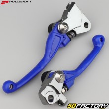 Leviers de frein avant et d'embrayage Yamaha YZ 125, 250 (depuis 2015), YZF 450 (depuis 2009)... Polisport bleus