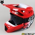 Casco cross Fox Racing V1 Toxsyk rosso neon