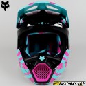 Helmet cross Fox Racing V1 Nuklr turquoise