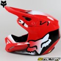 Casco cross niño Fox Racing V1 Toxsyk rojo neón