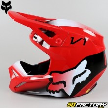 Casque cross enfant Fox Racing V1 Toxsyk rouge fluo