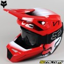 Casque cross enfant Fox Racing V1 Toxsyk rouge fluo