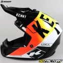 Capacete cross Kenny Performance preto, amarelo neon e vermelho neon