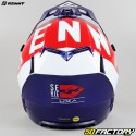 Capacete cross Kenny Performance azul, branco e vermelho