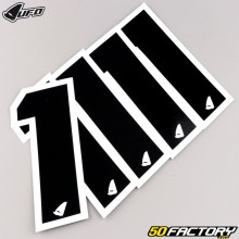 Pegatinas stickers de número 1 UFO negras 13 cm (juego de 5)