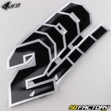 Stickers number 2 UFO black edging silver 13 cm (set of 5)