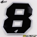 Número 8 Pegatinas UFO ribete negro plateado 13 cm (juego de 5)