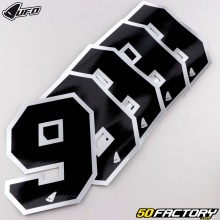 Stickers number 9 UFO black edging silver 13 cm (set of 5)