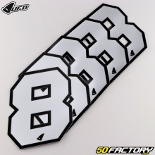 Pegatinas sticker de número 8 UFO plata 13 cm (juego de 5)