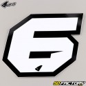 adesivos de número cross  6  UFO branco 10 cm (conjunto de 5)