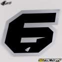Número 6 Adesivos UFO Borda preta Evo prata 10 cm (conjunto de 5)
