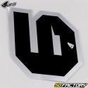 Número 6 Adesivos UFO Borda preta Evo prata 10 cm (conjunto de 5)