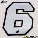 Number 6 stickers UFO silver 10 cm (set of 5)