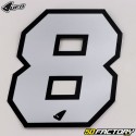 Number 8 stickers UFO silvers 10 cm (set of 5)