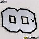 Number 8 stickers UFO silvers 10 cm (set of 5)