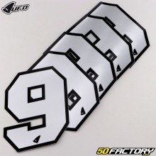 Pegatinas sticker de número 9 UFO plata 10 cm (juego de 5)