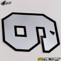 Number 9 stickers UFO silver 10 cm (set of 5)