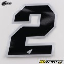 Number 2 stickers UFO black edging silver 10 cm (set of 5)