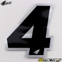 Number 4 stickers UFO black edging silver 10 cm (set of 5)