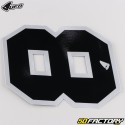 Number 8 stickers UFO black edging silver 10 cm (set of 5)