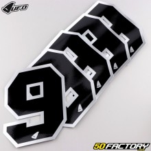 Stickers number 9 UFO black edging silver 10 cm (set of 5)