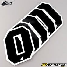 Stickers numéro 0 UFO noirs 10 cm (jeu de 5)