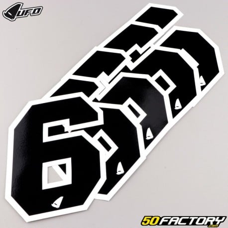 Number 6 stickers UFO black 10 cm (set of 5)