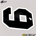 Stickers numéro 6 UFO noirs 10 cm (jeu de 5)