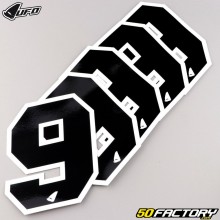 Stickers number 9 UFO black 10 cm (set of 5)