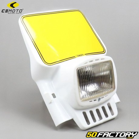 White rectangular CeMoto headlight plate