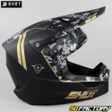 Casco cross Shot Furious Army Negro y dorado mate